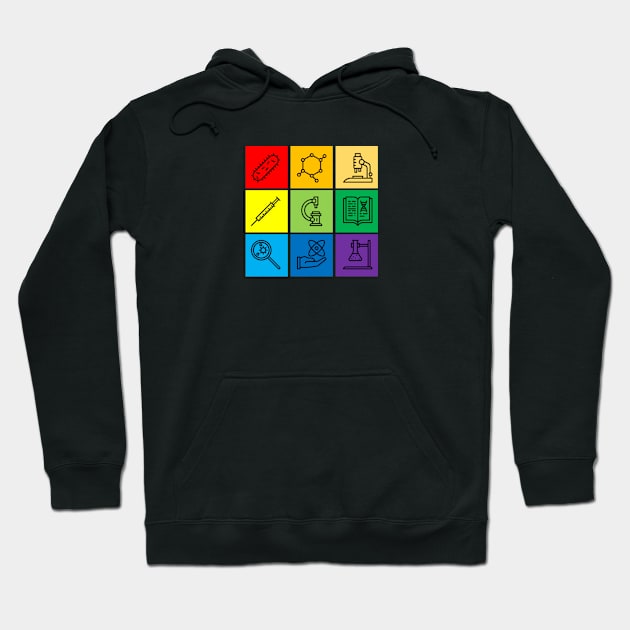 Rainbow Pride Science Icons Hoodie by MoPaws